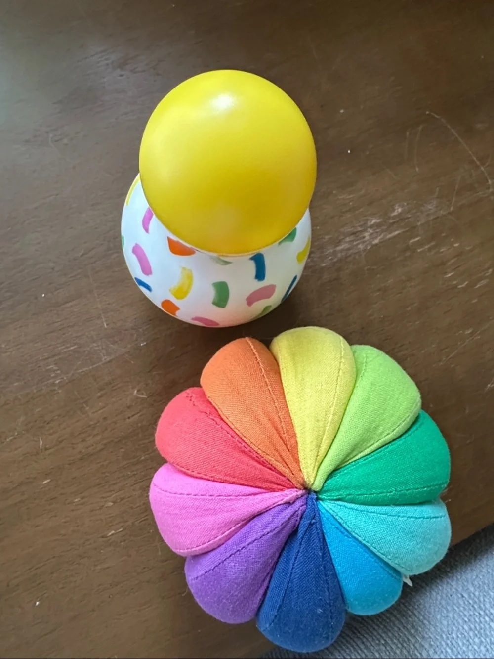 Lovevery Rainbow Soft Plush Ball and Wobbler - From the Senser set